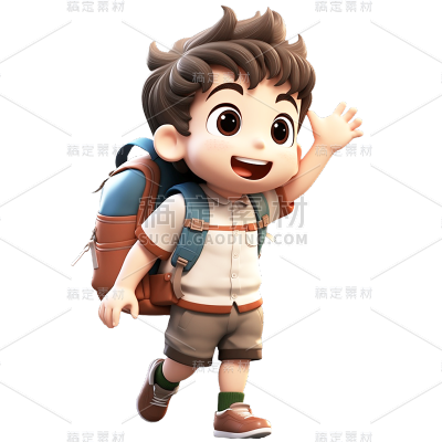 学生人物贴纸
