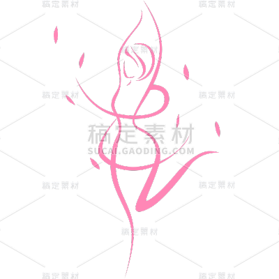 常规插画单色女性线跳舞元素素材
