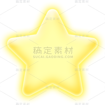 通用元素黄色发光星星元素