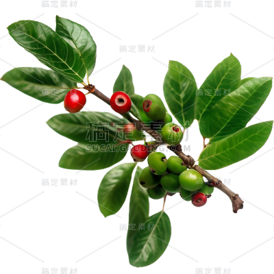 咖啡豆原料植物免抠png元素素材