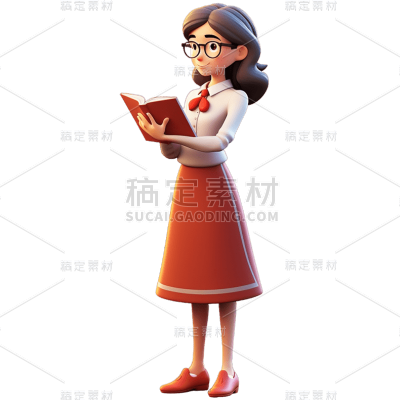 3D教师人物动作静态贴纸