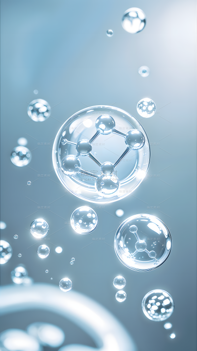 特效系列科技感蓝色水分子背景