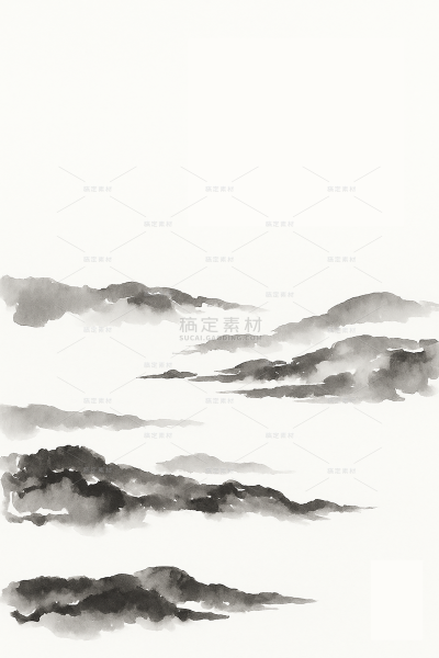中国风系列晕染感水墨山水背景（td）