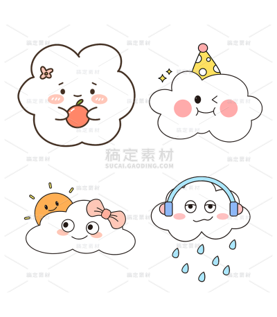 2309SC-素材组合-卡通-可爱天气-云朵
