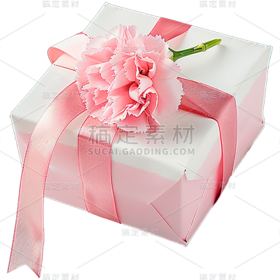 母亲节通用实景康乃馨礼物盒元素素材