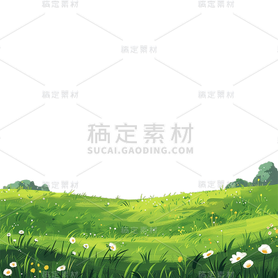植物通用卡通绿色草地元素素材