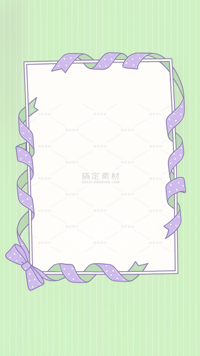 背景系列手绘可爱插画丝带边框背景（td）