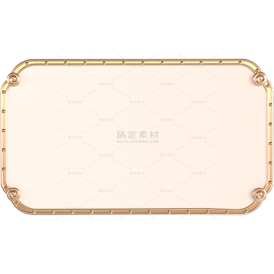 边框系列国潮风金属雕花质感边框元素