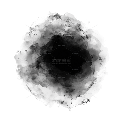中国风毛笔黑色水墨画泼墨笔迹元素