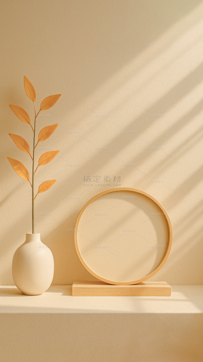 背景系列简约感圆形几何展台