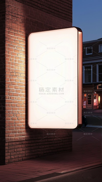 样机系列写实墙面广告灯牌样机