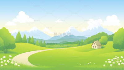 常规系列通用田园风光插画背景素材