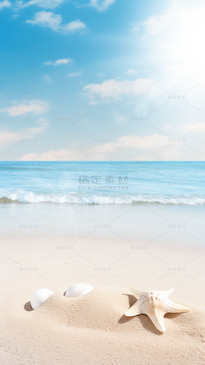夏天通用实景海边沙滩背景图片素材