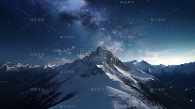 夜空山峰自然风景