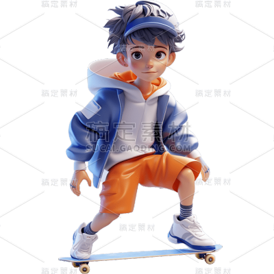 3D立体三维教育培训学生男生人物