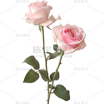 植物实景粉色玫瑰元素素材