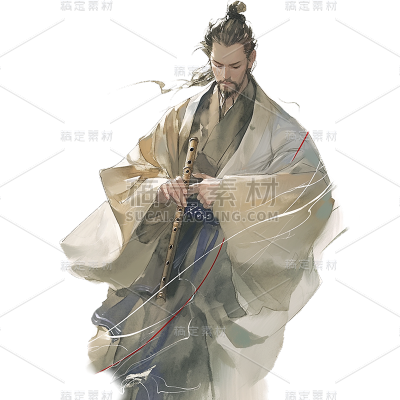 端午节通用屈原古风插画人物元素素材