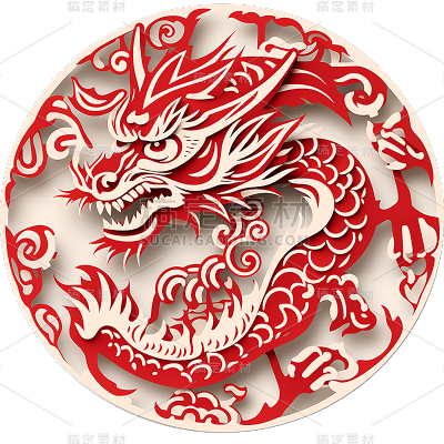新年春节新春龙年2024立体3D龙元素