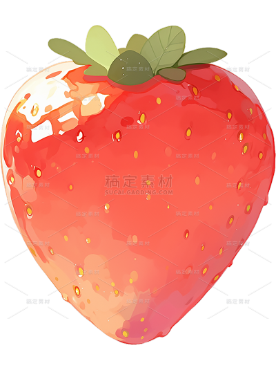 夏季果蔬水彩草莓元素通用元素贴纸