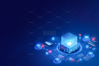 常规内容-科技风系列科技感蓝色光效背景图片