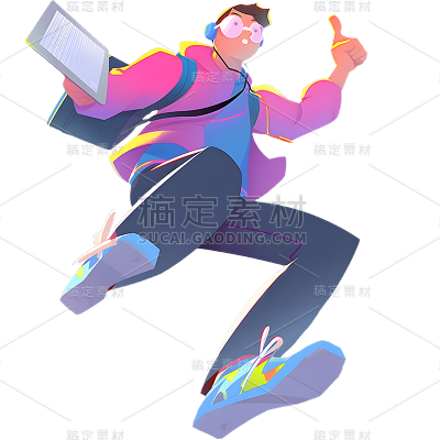 通用手绘插画求职人物职场单人人物贴纸