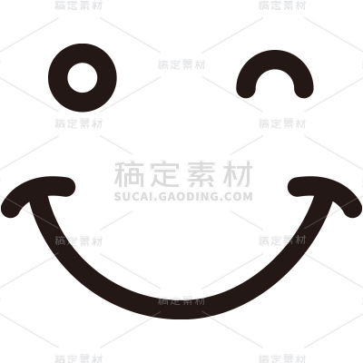 图标系列-通用-微笑表情简笔图标贴纸