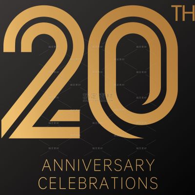 艺术字系列金色周年纪念线条数字（td）