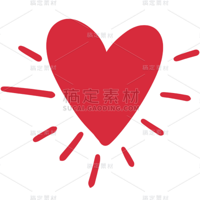 游戏图标爱心元素红色简约贴纸
