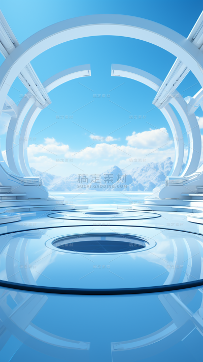 3D立体三维空间科技背景