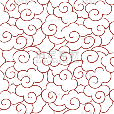 祥云元素线条贴纸