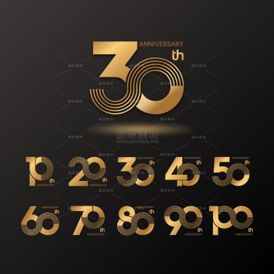 艺术字系列金色线条数字组合（td）