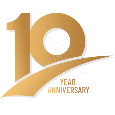 艺术字系列金色周年纪念数字元素（td）