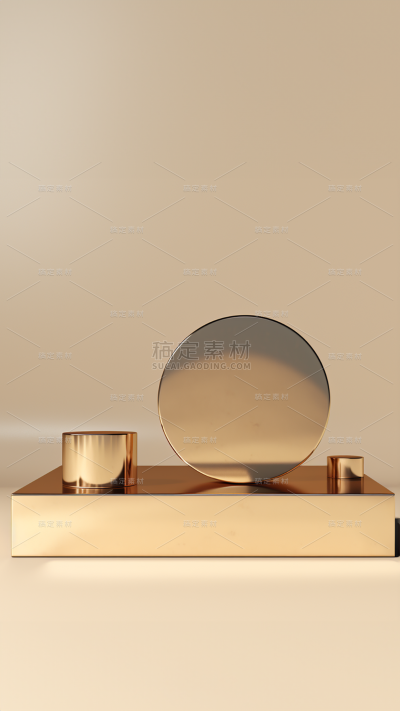 3D立体三维空间金色背景