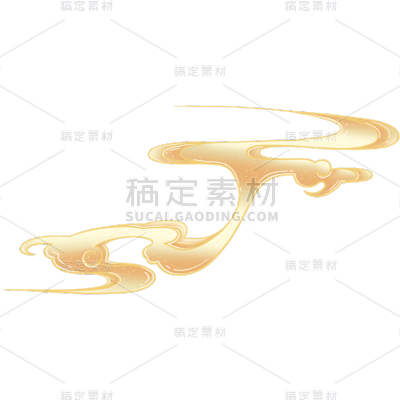 通用国风鎏金祥云元素贴纸