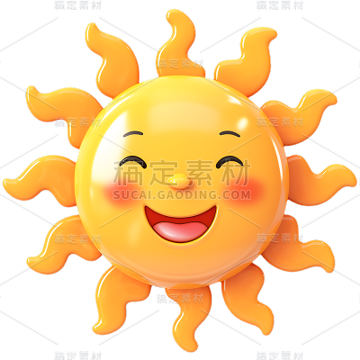 通用3D质感立体太阳元素素材