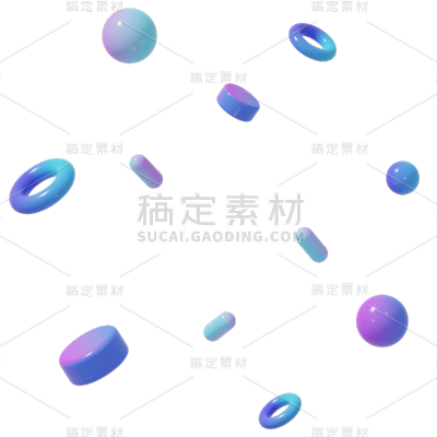 电商通用大促活动促销立体3DC4D漂浮装饰几何元素素材