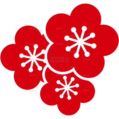 中国风矢量红色梅花元素（td）