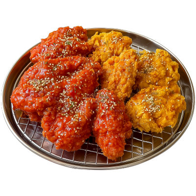 美食系列写实一碟炸鸡块元素