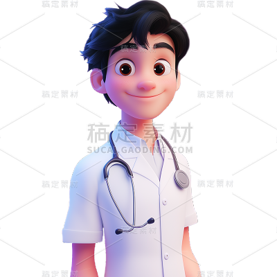 人物系列通用3D皮克斯医生男人物贴纸