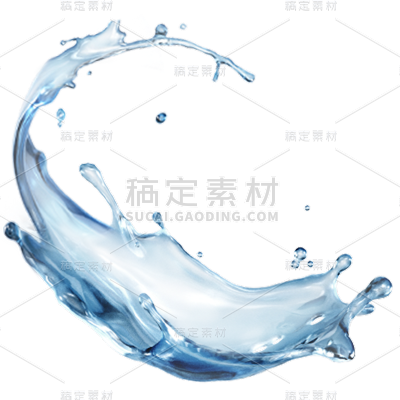 蓝色水花元素