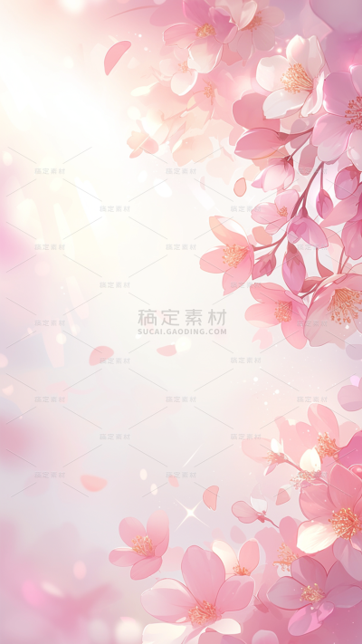 植物通用梦幻花瓣背景场景图片素材