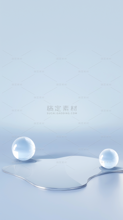 边框系列清透感玻璃元素展台背景