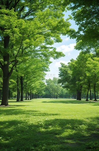 绿色树林风景场景图片
