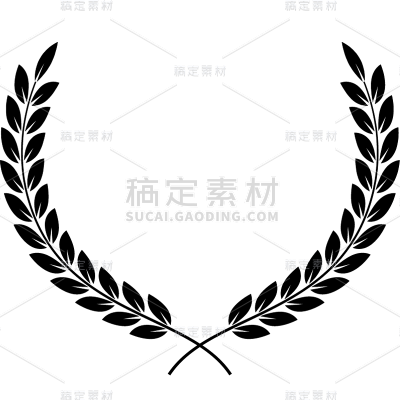 植物通用黑色麦穗边框元素素材