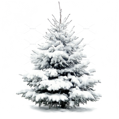 冬天通用写实落雪松树元素
