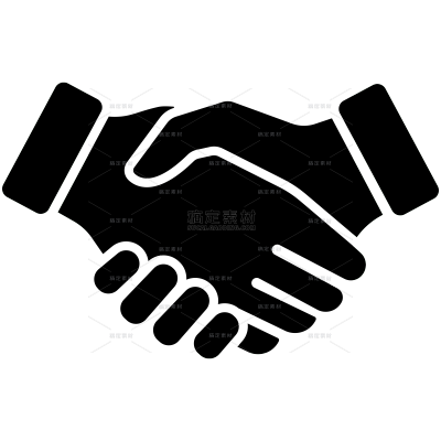 图标系列商务风黑色握手剪影元素（td）
