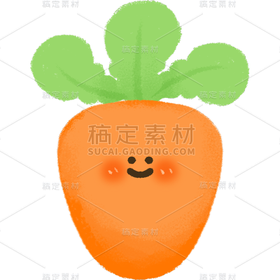 果蔬系列可爱插画拟人蔬菜胡萝卜元素