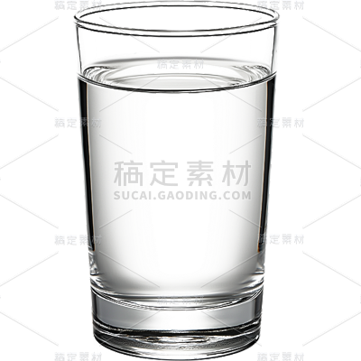 家居系列-通用-写实装水高玻璃杯-通用贴纸 