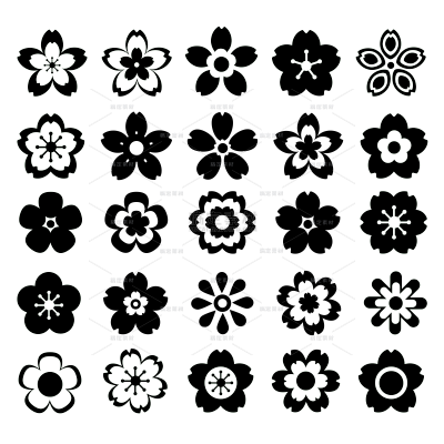 常规通用矢量樱花图标组合元素素材