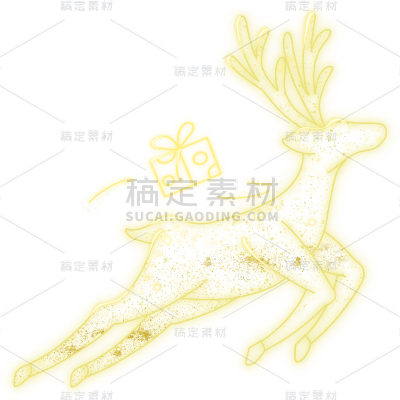 圣诞节平安夜发光麋鹿元素